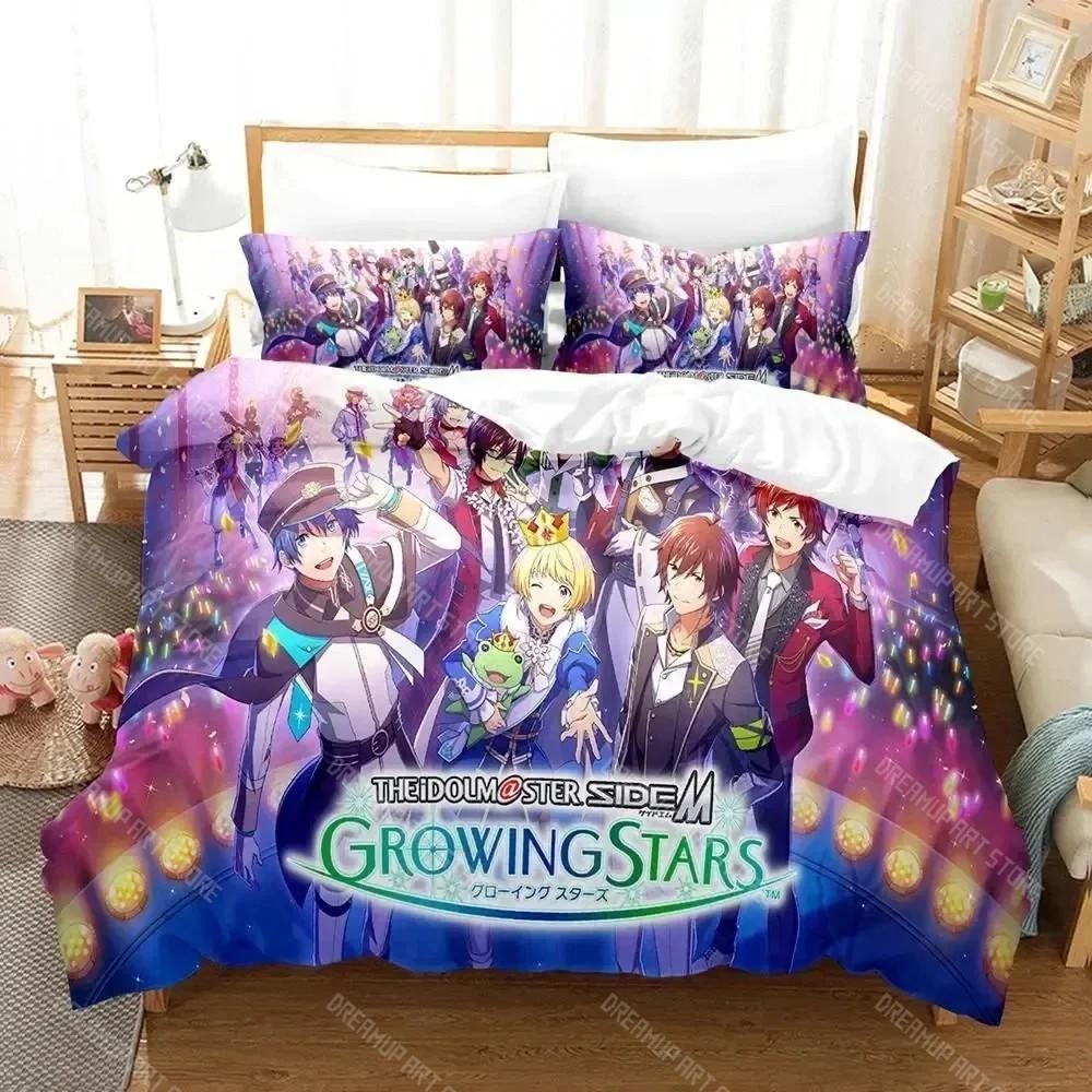 3dAnime Idolmaster SideM Bettwäsche-Set, Bettbezug, Bettbezug, Kissenbezug, Bettdecke, Kingsize-Bett, Queen-Size-Bett, Jungen, Erwachsene EU Single 90x200cm