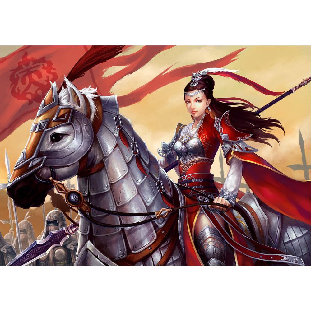 5D-Diamant-Stickerei zum Selbermachen, weiblicher Ritter, Diamant-Gemälde, Kreuzstich, voller Diamant, Diamant-Mosaik, Heimdekoration Full Round (20X30CM)