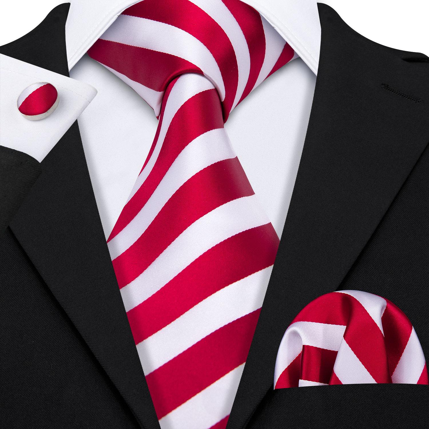 Hi-Tie New Fashion Herren-Krawatte, Business-Krawatte, Einstecktuch, Manschettenknöpfe, Krawatten-Set N-0242