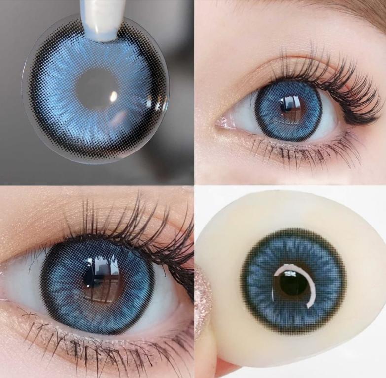 Kontaktlinsen für die Augen, ein Paar, farbige Kontaktlinsen, grün, braun, natürlicher Look, Diamant, Schönheit, Kosmetik, Farblinsen, Augen, koreanisch -5.50 blau