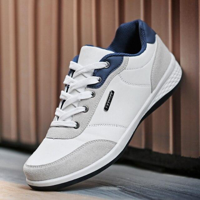 D415 Leder Herrenschuhe England Trend Freizeitschuhe Herren Sneakers Italienisch Atmungsaktiv Freizeit Herrenschuhe Chaussure Homme 7 weiß