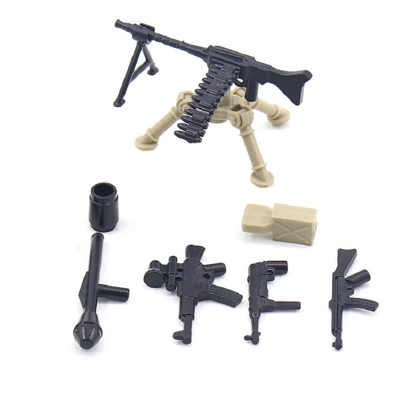 Militär WW2 Maschinengewehr MG34 Browning Dp-28 Waffe Waffen Soldat MOC Minifiguren Waffen Armee Teile Bausteine Spielzeug