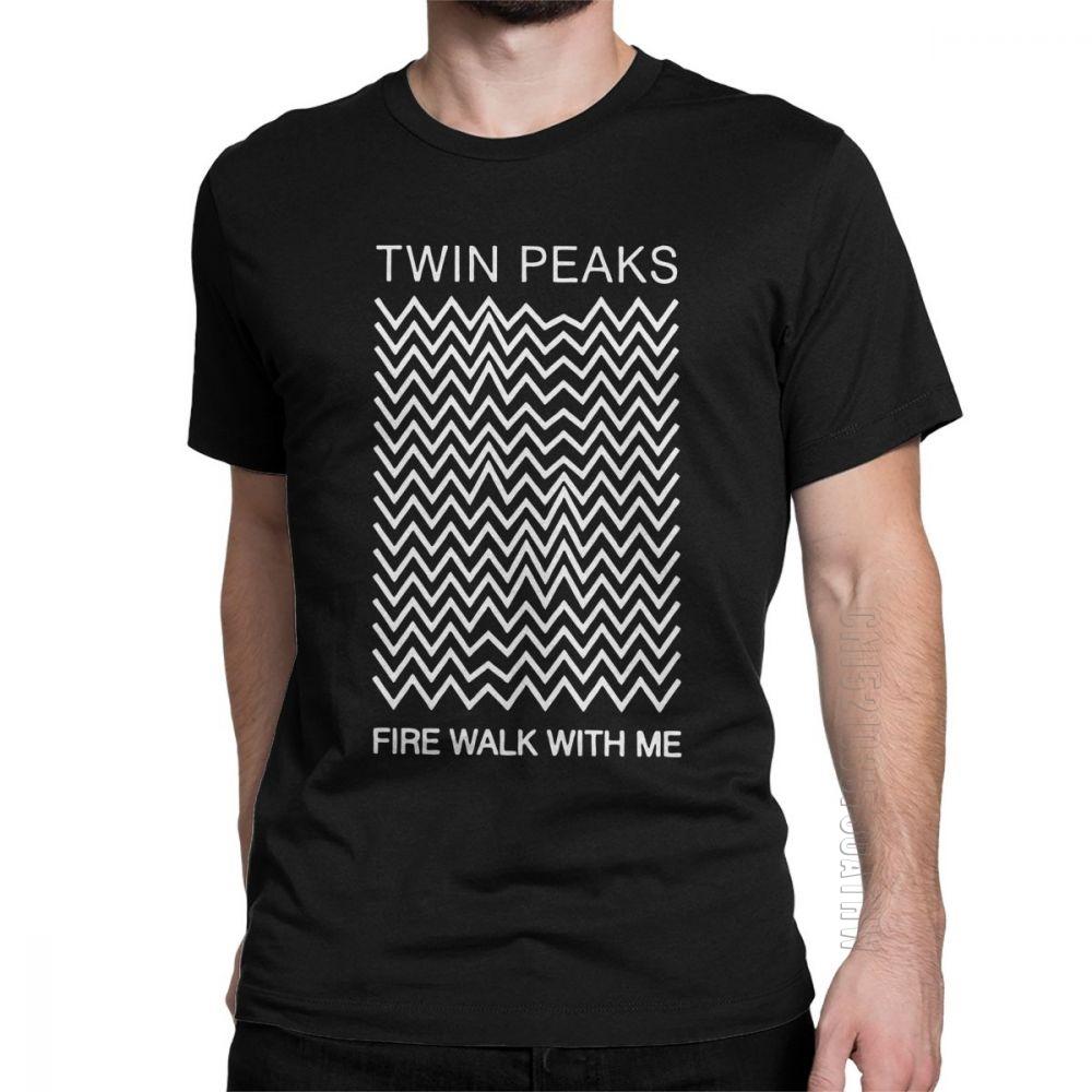 Twin Peaks Herren-T-Shirt „Fire Walk Me“, kurzärmelig, T-Shirts, Herren-Reiseoberteile, stilvolles T-Shirt mit Rundhalsausschnitt, T-Shirts aus gereinigter Baumwolle XS schwarz