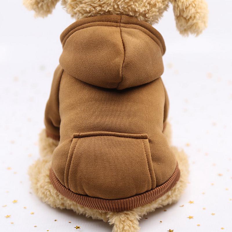 Hund süße Haustier warme Baumwolle Hoodie Jacke Mantel Welpen Winter Kleidung Haustier Kostüm XS hellbraun