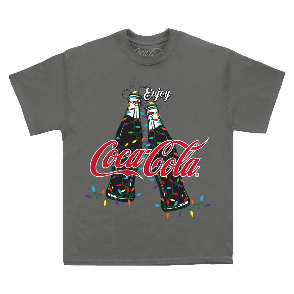 Coca-Cola Unisex-T-Shirt für Erwachsene mit Flaschen XXL kohle