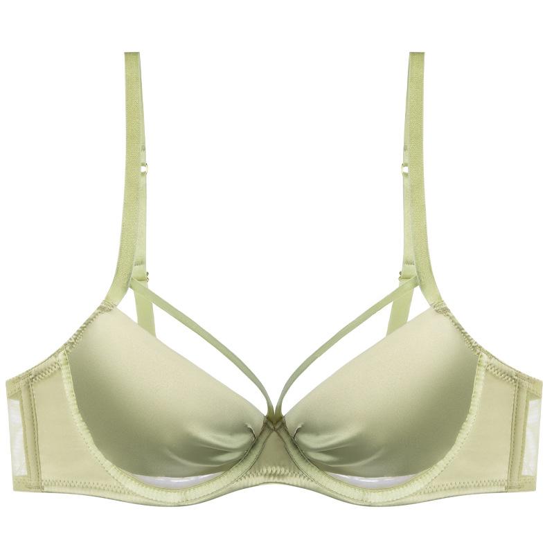 Sexy Unterwäsche Französische reine Begierde Große Brüste Kleine Große Größe Unterwäsche Ultradünn und Nahtlos Roter Weihnachts-BH-Abdeckung 42/95D hellgrüne