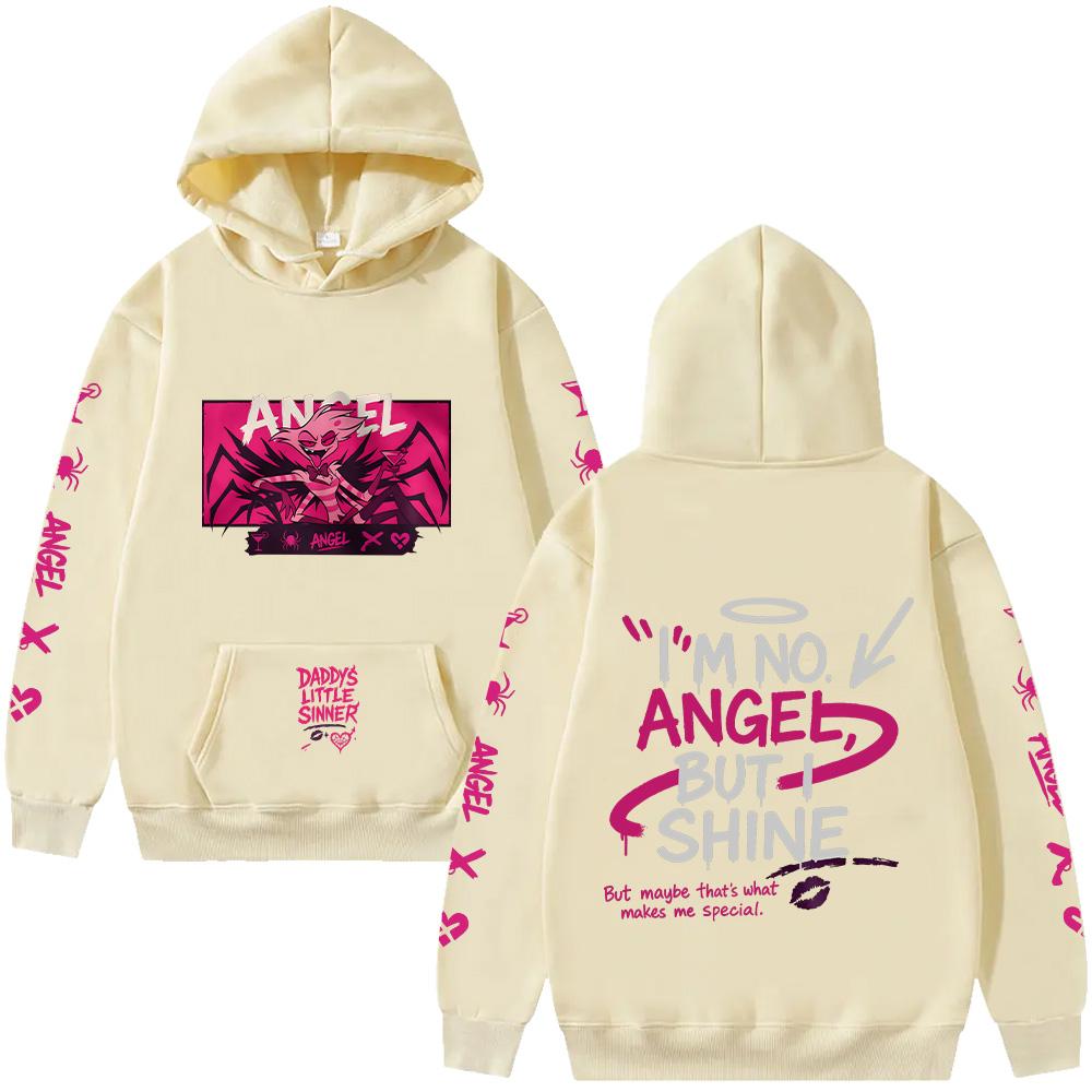 Angel Dust Hoodie Hazbin Hotel Harajuku Anime Pullover Demoncore Unisex Streetwear Niedlich Edgy Imp Geschenk für Fan Streetwear Kleidung XXXL khaki