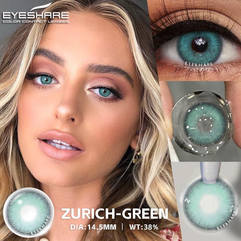EYESHARE 1 Paar farbige Kontaktlinsen für Augenmode Graue Augenlinsen Blaue Kontaktlinsen Braune Augen Kontaktlinsen Buntes Make-up Grüne Kontaktlinsen