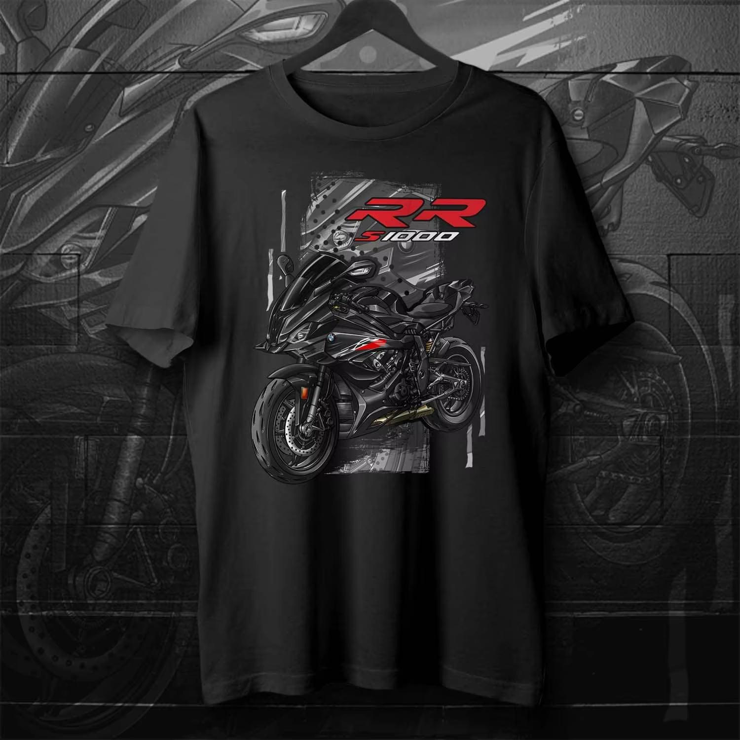 Motorrad Rundhals Kurzarm Sommer Freizeit Herren T-Shirt Klassisch Deutsch S1000RR Motorrad Mode Fahrer T-Shirt S