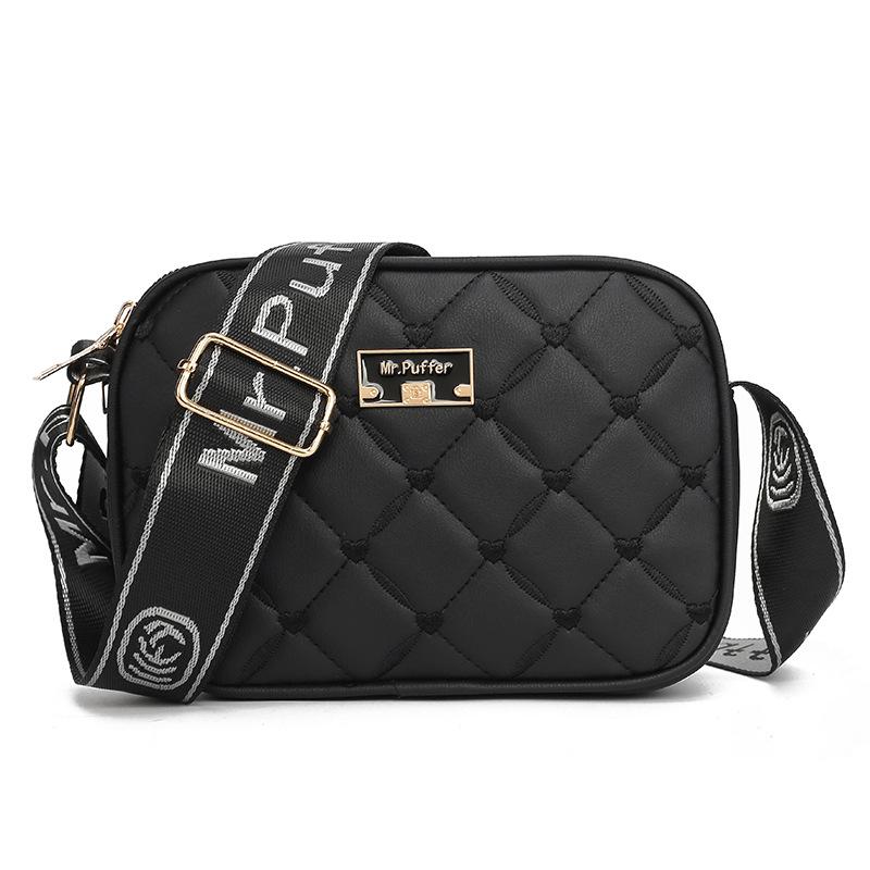 Modische Damen-Crossbody-Tasche, mittelgroß, ein Schultergurt, kleine quadratische Tasche, Handytasche black