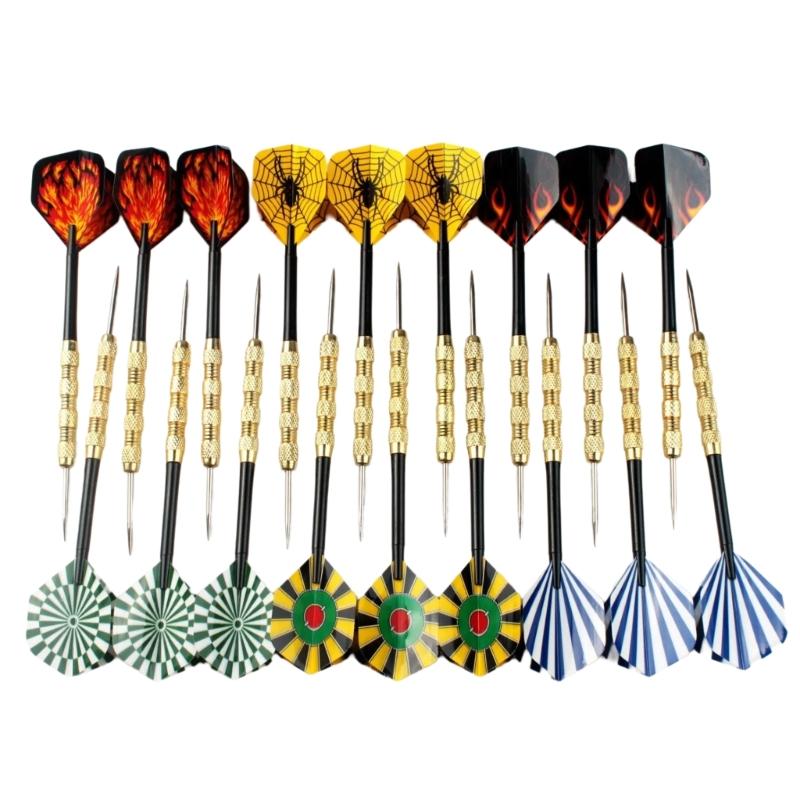 18 Stück Stahlspitzen-Dartpfeil-Set Professionelle Stahlspitzen-Dartpfeile mit Aluminiumschäften Dartflügel Metallspitze Dartspitze Langlebig beige
