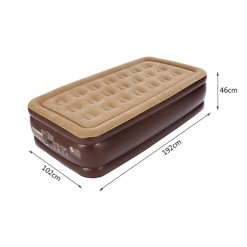 Einzelne Person 192*102*43CM Verdickung Camping Matte Freizeit Büro Luft Bett Outdoor Luft Matratze Aufblasbare Kissen mit Pumpe braun