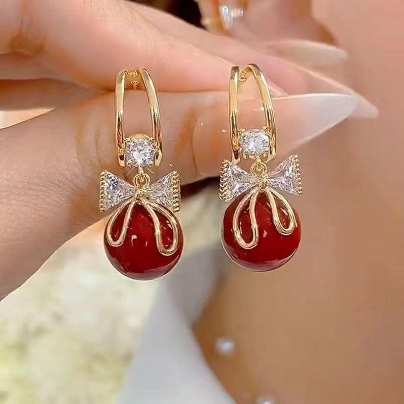 2 Stück Damen Europäisch und Amerikanisch Trendige Schleifenohrringe Outdoor Reise Karneval Bankett Party Festival Dressing Geschenk