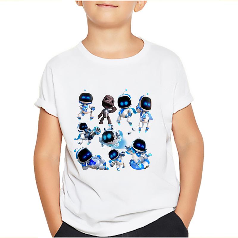 Spiel Astro Bot 3D gedruckt Kinder T-Shirt Kinder Kleidung Harajuku Cartoon Tees Casual Spaß Top Kleidung Mädchen Jungen T-Shirt 2024 120 rosa