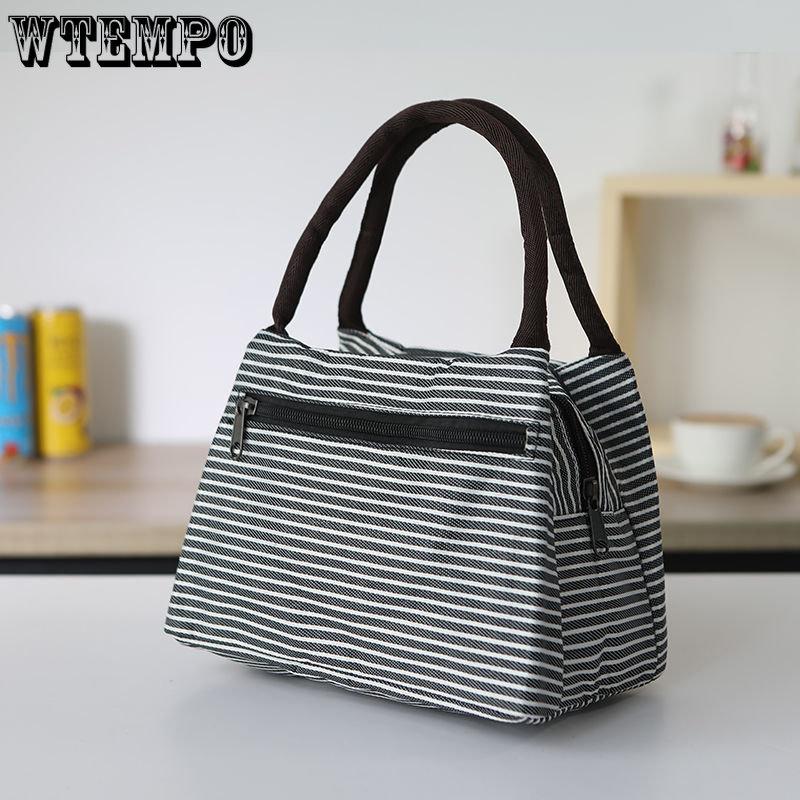 Damen Handtasche Lunchbox Tasche Bento Tasche Mama Tasche Kleine Schultasche Handtasche Kleine Stofftasche 21*14*16.5cm schwarz