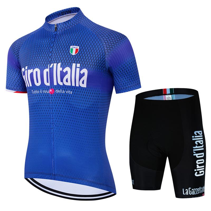 Girod'Italia 2025 Herren Sommer Kurzarm Ciclismo Fahrradbekleidung Atmungsaktive Radbekleidung Radtrikot-Set Maillot Rg L