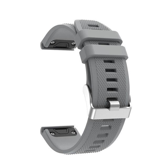 Schnellverschlussarmband aus Silikon für Garmin Fenix ​​6 6S 6X Pro 5X 5 5S 3 3HR Forerunner 935 945 26mm Fenix 6X 6X Pro grau