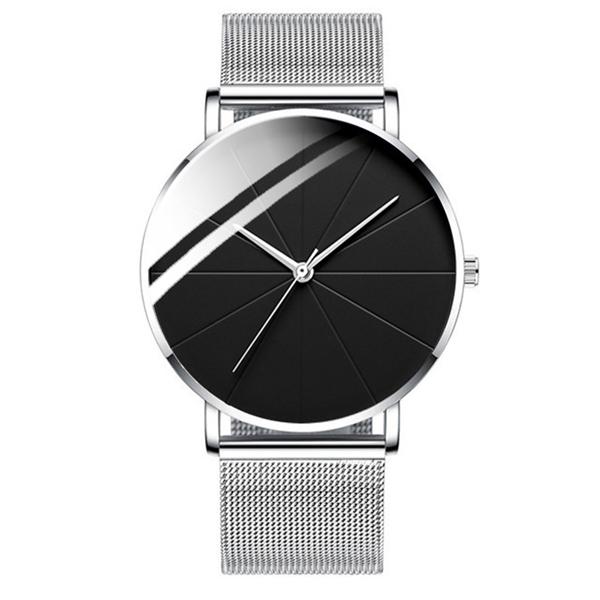 Mode Frauen Luxus Uhren Ultra-Dünne Business Rose Gold Mesh Edelstahl Uhren Uhr silber/schwarz