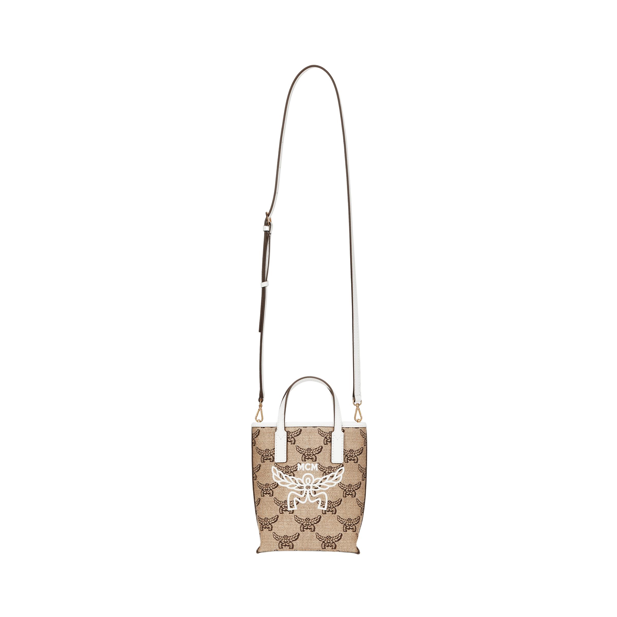 MCM Himmel Versteckte Magnetische Schnalle Logo Stickerei Stoff Mini Schulter-Tragetasche Damen Taschen Beige MWRFSAC03IN001 Basic Set (Bag+Dust Bag)