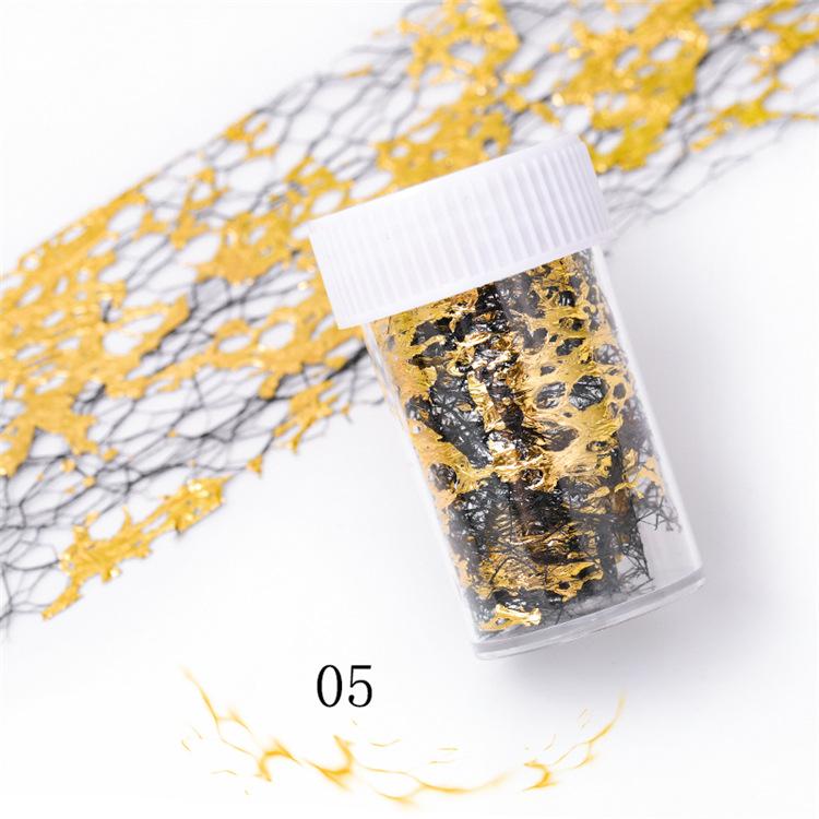 1Pcs 3D Mesh Nagel Aufkleber Gold Silber Net Linie Klebeband auf Nägel Holo Kleber Seide Folie Nail art Dekorationen polnischen Aufkleber 4*50cm 05