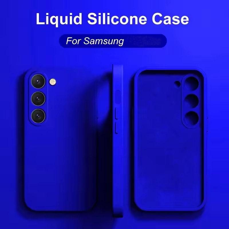 S25 S24Plus Hülle Flüssigsilikon Handyhülle für Samsung Galaxy S23 S 23 S22 Ultra S24 FE S25 + Plus Soft Cover Samsung S23 Ultra