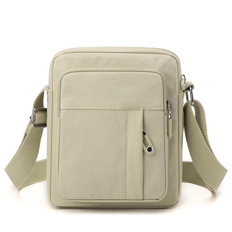 Handytasche Damen Mini Reise Umhängetasche Tägliche Mehrschichtige Reißverschlusstasche Lässige Outdoor Reise Nylontasche khaki