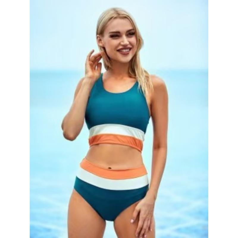 Große Größe Geteilter Badeanzug Damen Europäischer und Amerikanischer High-End-Sinn Huludao Badeanzug Bedruckter Reißverschluss Bikini Badeanzug XL kobaltblau