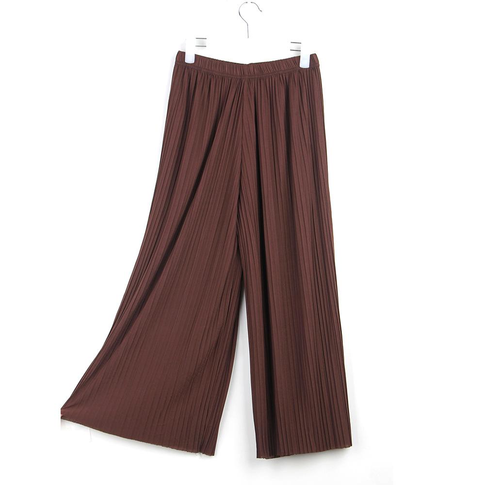 Falten Gefaltete Hosen frauen Hosen Für Frauen Böden Frühling Sommer Casual Hose Mittlere Taille Breite Bein Hosen Weibliche one size kaffeebraun