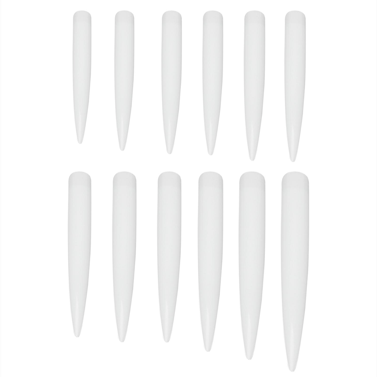 120 STÜCKE Extra Lange Nagelspitzen Vollabdeckung Stiletto Künstliche Nägel für Nailart DIY SalonNatürlich