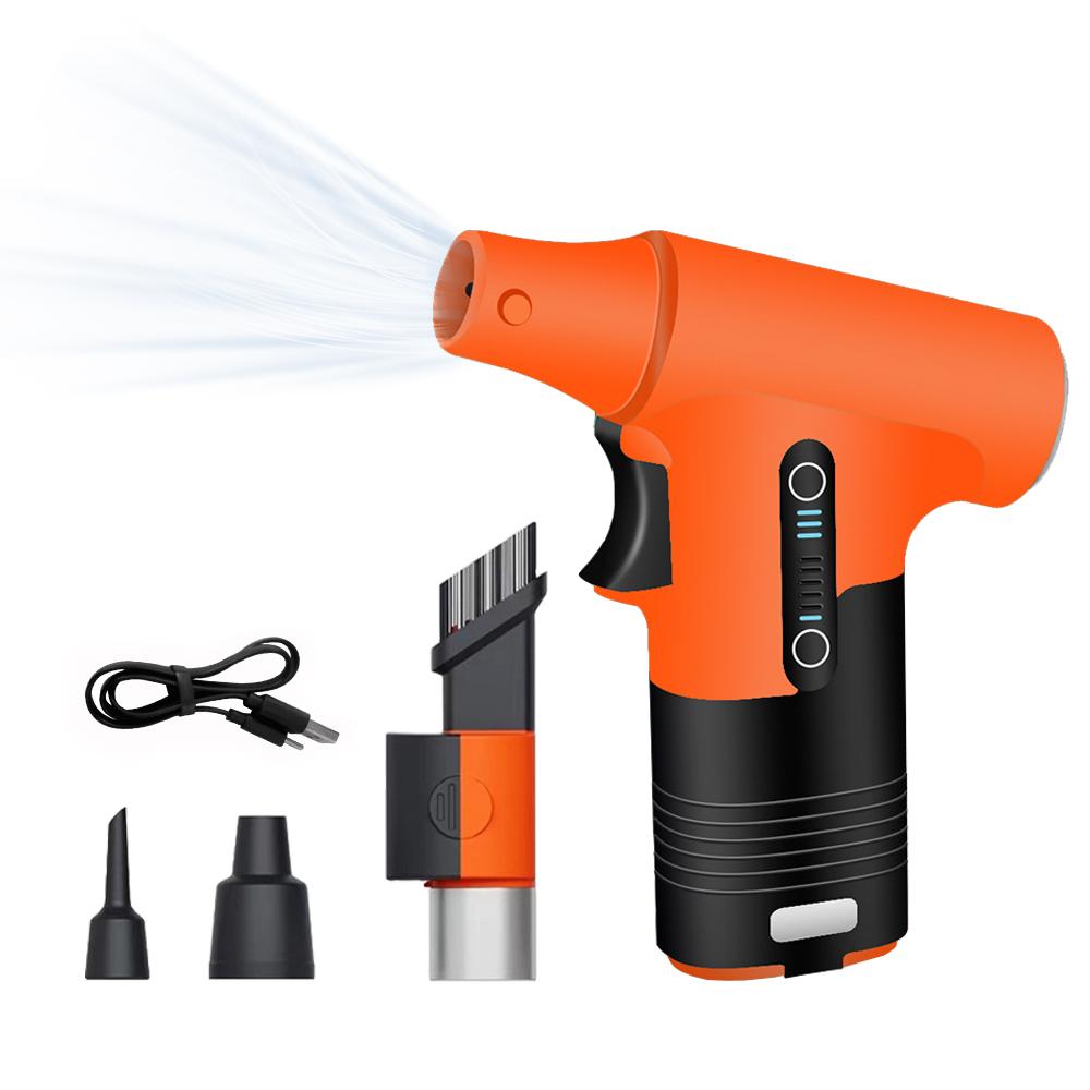 Elektrischer Luftstaubsauger 130000 U/min Mini-Turbolader Blasen und Saugen Mehrzweck-Staubentfernung Jet Dry orange
