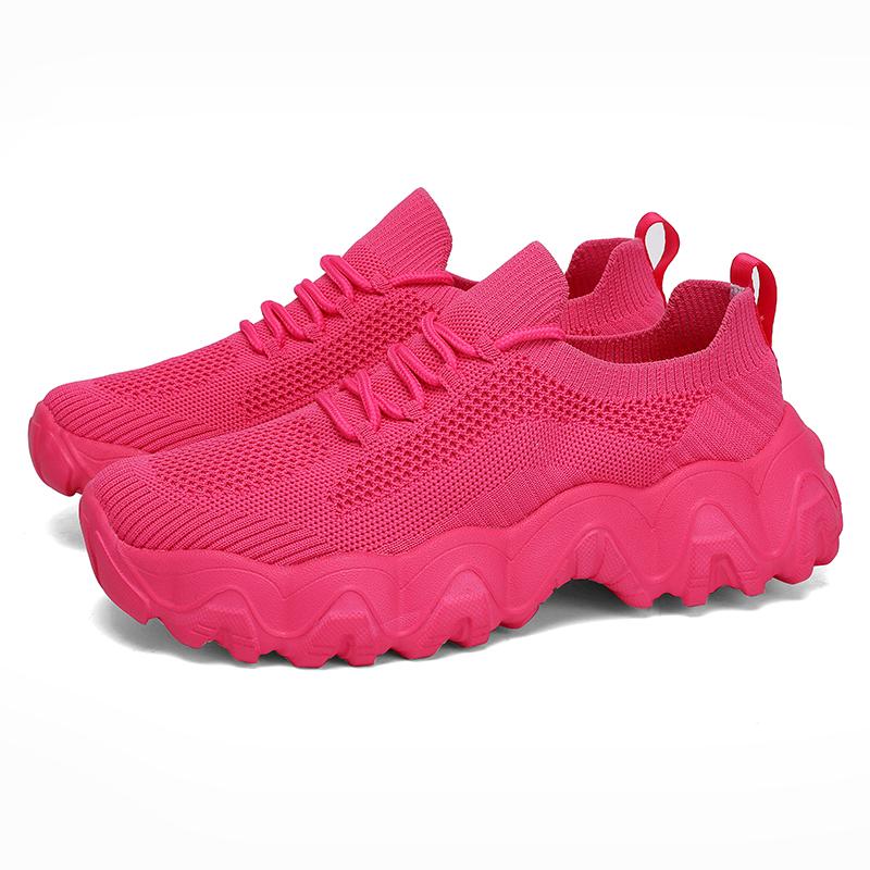 Luxuriöse Laufschuhe für Damen mit modischem Mesh-Design, atmungsaktiv, bequem, rutschfeste Sohle, Laufschuhe zum Schnüren auf der Laufbahn 39