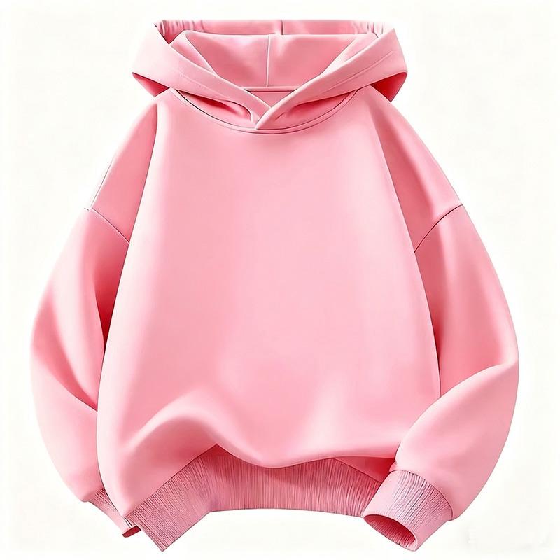 2026 Neuankunft Kinder Mode Kinder Junge Kapuzenpullover Mädchen Freizeit Kapuzenpullover Sweatshirt Kinder Unifarbene Kapuzenpullover Sweatshirt 120 pink