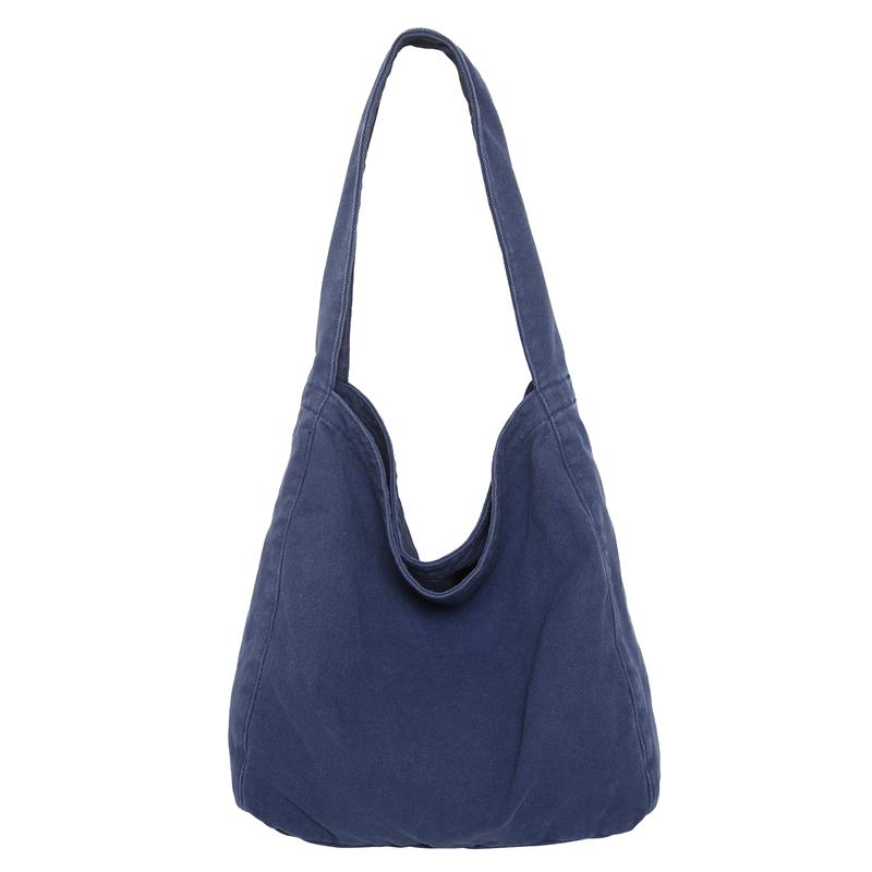 Robuste Canvas-Umhängetaschen Damen 100% Baumwolle Lässige Tragetaschen Einfach Korea-Stil Stofftaschen Große Kapazität Freizeit-Handtaschen gray