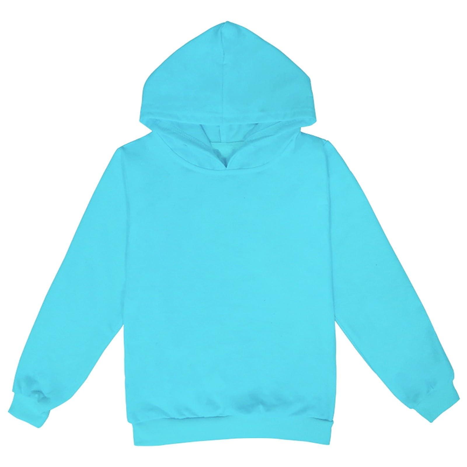 Kindermode Einfarbiges Pullover Lässiges Vielseitiges Kapuzensweatshirt 160 hellblaue