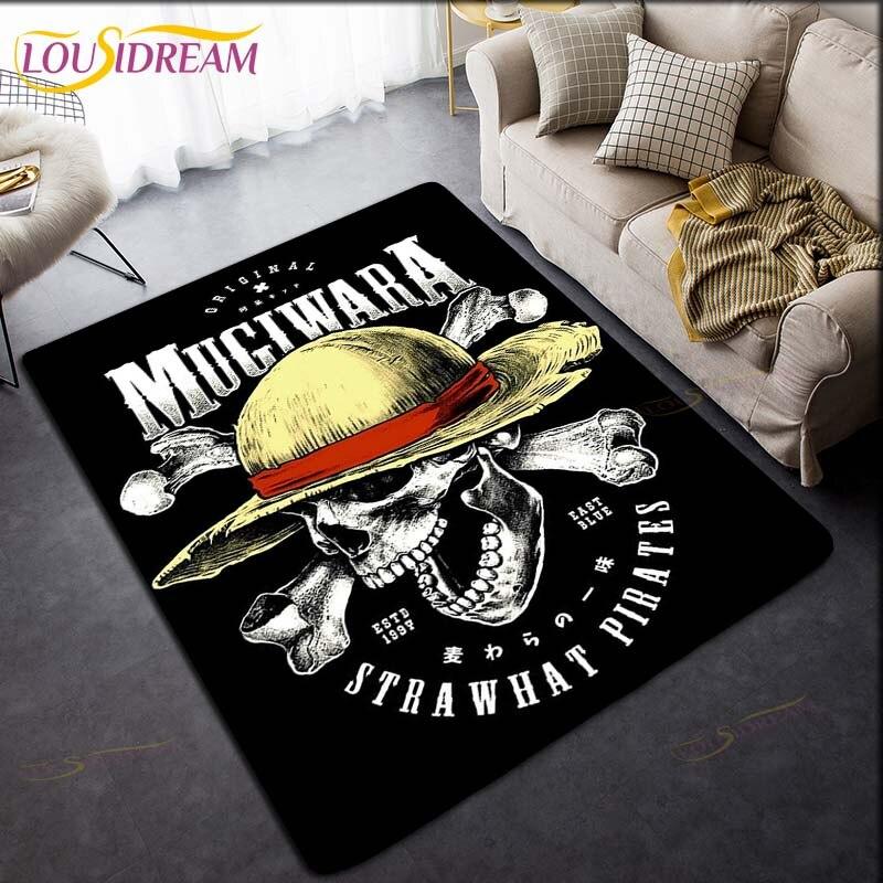 Anime One Piece Teppich Cartoon Teppiche Wohnzimmer Teetisch Matten Schlafzimmer Teppich Waschbare Fußmatten Haushaltsbereich Matte Geschenk 40cm x 60cm