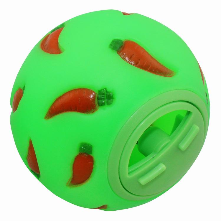 1 Stück Kaninchen-Leckerli-Ball, Haustier-Slow-Feeder, interaktives Häschen-Spielzeug, Snack-Spielzeug-Ball, bissfestes Fütterungsspielzeug, Frettchen, Kätzchen, Hamster-Spielzeug grün