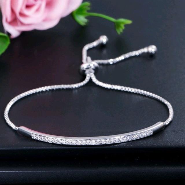 Edelstahl Verstellbare Armbänder Für Frauen Zirkon Rose Gold Silber Farbe Armreifen Fußkettchen Kette Trendy Schmuck Zubehör black