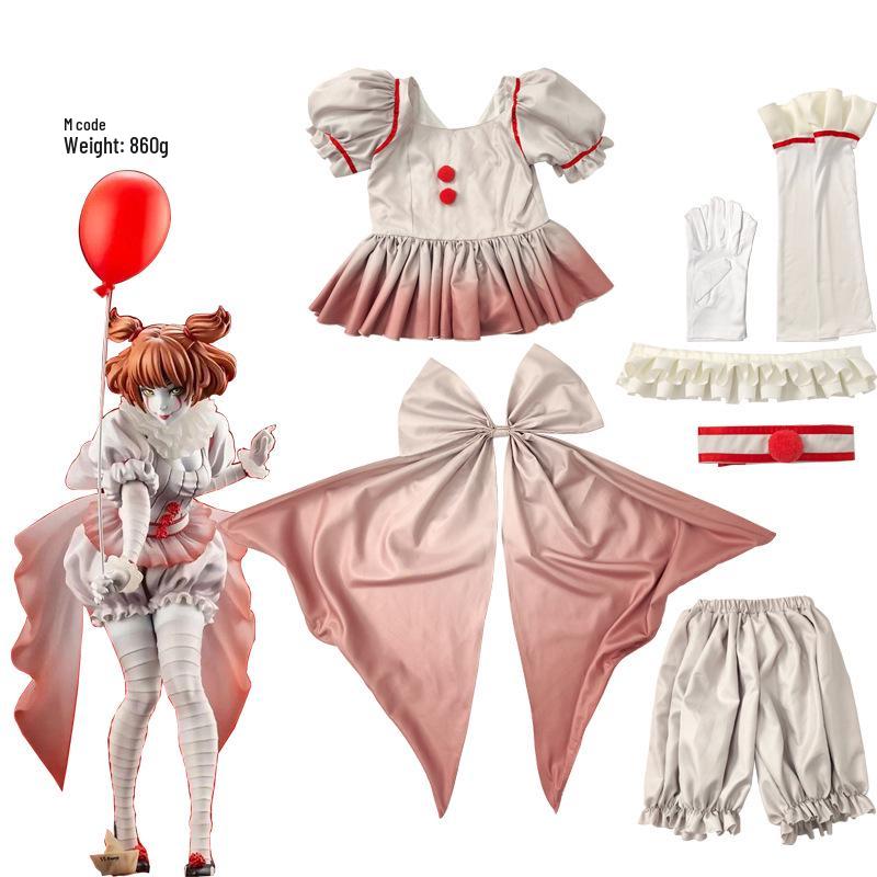 Xin Man Ge Damen Pennywise Harley Quinn Zirkus Kostüm M beige