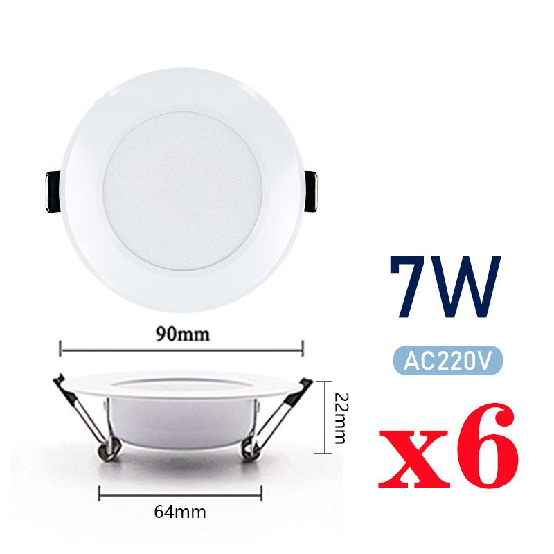 6 teile/los LED Downlight 3W 5W 7W 9W 12W 15W AC220V 240V Warm kalt Weiß Einbau LED Lampe Spot Licht Led-lampe Für Schlafzimmer Küche Cold White