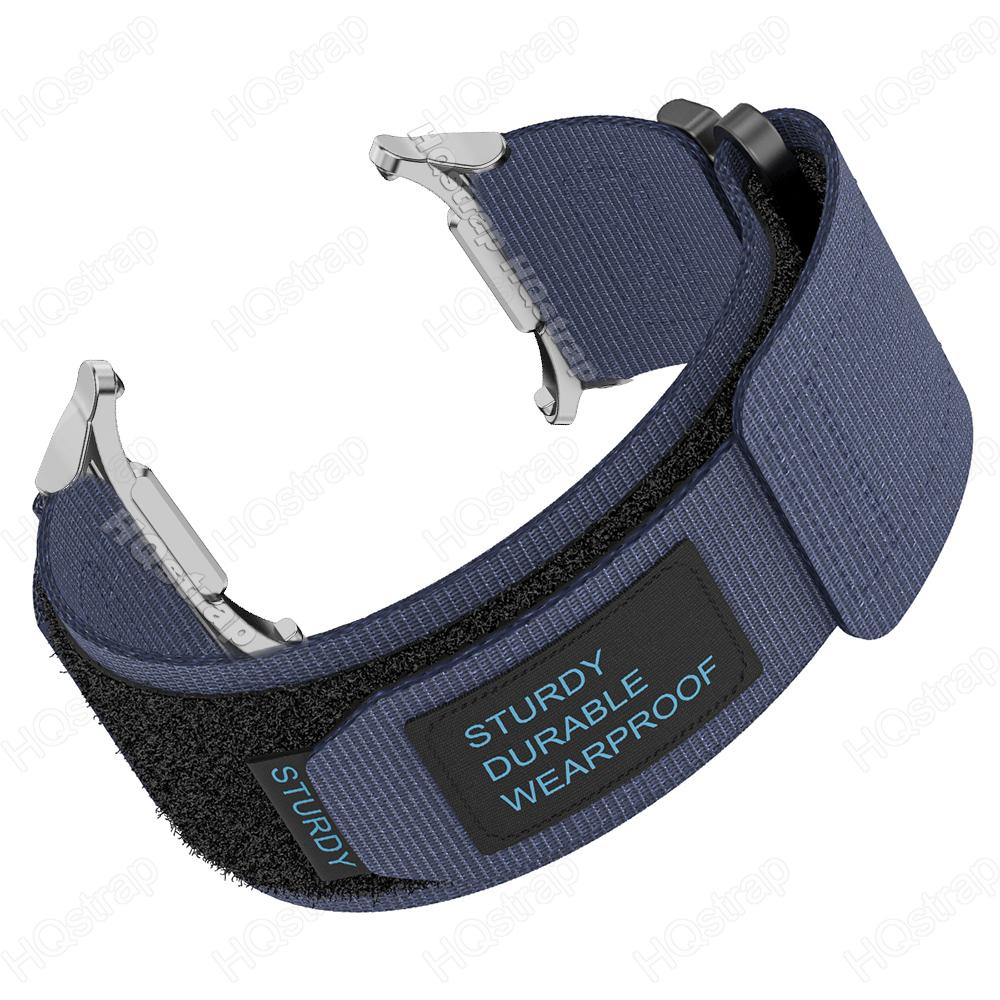 Neues Sport-Nylon-Loop-Armband für die Samsung Galaxy Watch 7 Ultra 47 mm Armband für die Samsung Watch 7 Ultra Uhrenarmbänder Zubehör Watch 7 Ultra 47mm blau/silber