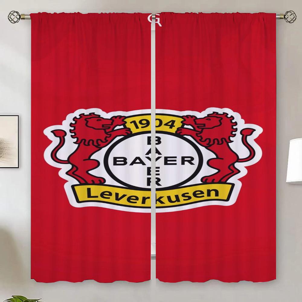 Bayer 04 Leverkusen Vorhänge Verdunkelungsvorhang 100% Vorhänge für Wohnzimmer 2 Stück Kostenloser Versand Moderne Heimdekoration Jalousien W96xH213cmx2pcs-CL