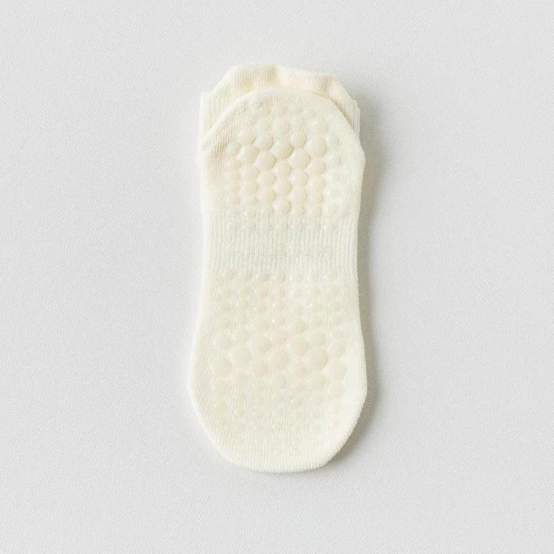 Mesh Atmungsaktive Yoga Socken Frauen Baumwolle Low Cut Kurze Gym Fitness Tanz Sport Socken Professionelle rutschfeste Boden Pilates Socken milch-weiße