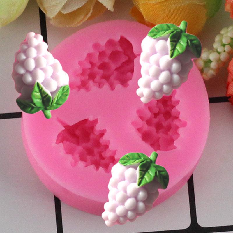 Silikonform Trauben 3D Handwerk Seifenformen Fondant Kuchen Dekorieren Formen Schokolade Süßigkeiten Formen rosa