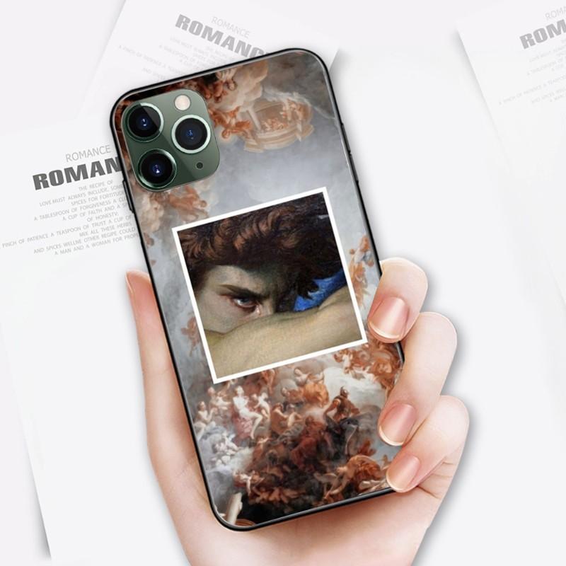 Coole Renaissance Kunst Handyhülle Für IPhone 14 13 12 11 XS X 8 7 6 Plus Mini Pro Max SE 2022 Weiche Schwarze Handyhülle iPhone 13 Mini