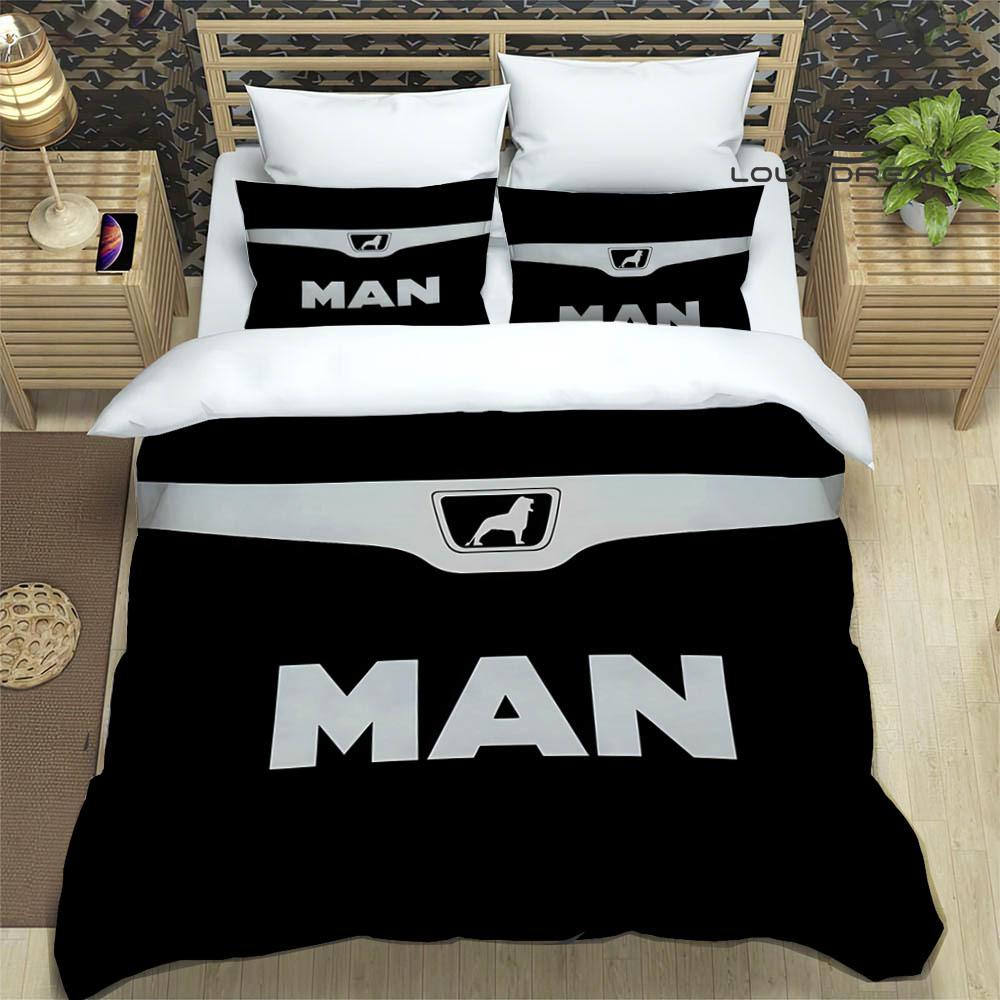 M-Man LKW Retro bedruckte Bettwäsche-Sets exquisites Bettwaren-Set Bettbezug Steppbett-Set Bettwäsche-Set Luxus Geburtstagsgeschenk 240x220cm