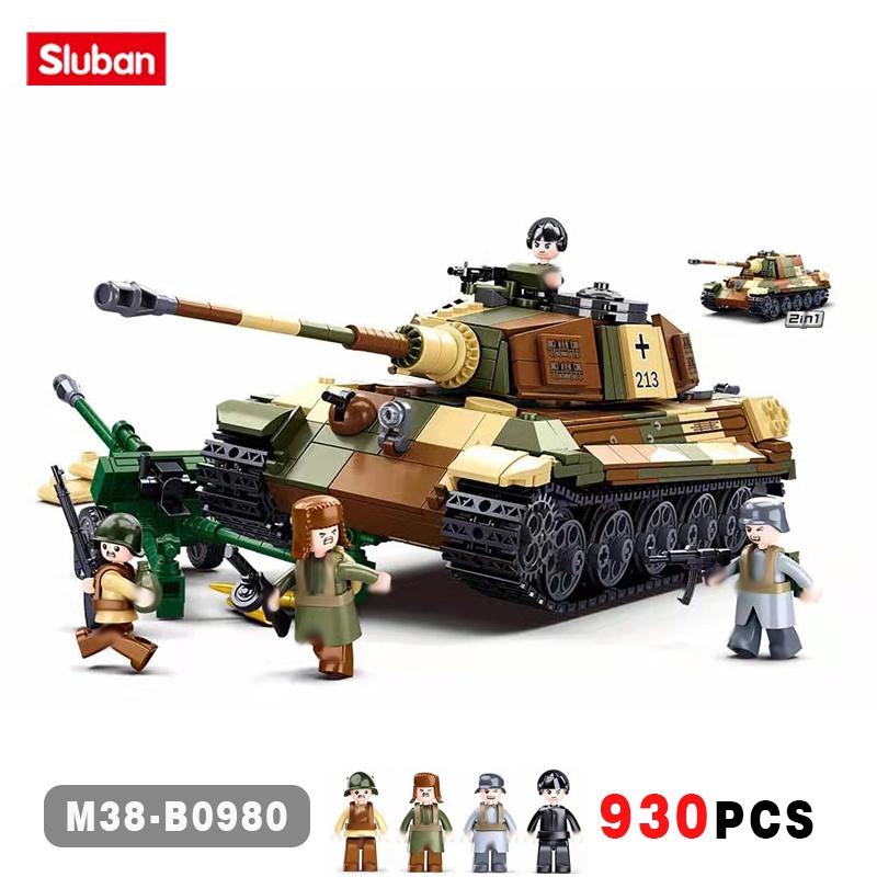 930 stücke WW2 Militär Der Königstiger Heavey Tank Armee Soldaten Bausteine Kinder Steine Pädagogisches Spielzeug für Jungen Geschenke