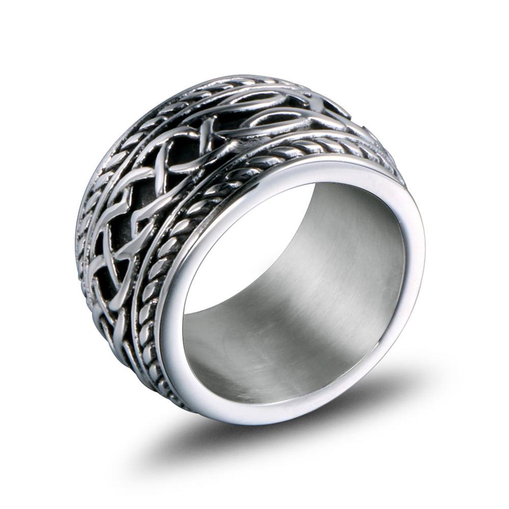 316L Edelstahl Ringe Für Männer Vintage Punk Rocker Ring Mann Mode Cool Metal Biker Schmuck Zubehör Biker Ring 15 silber