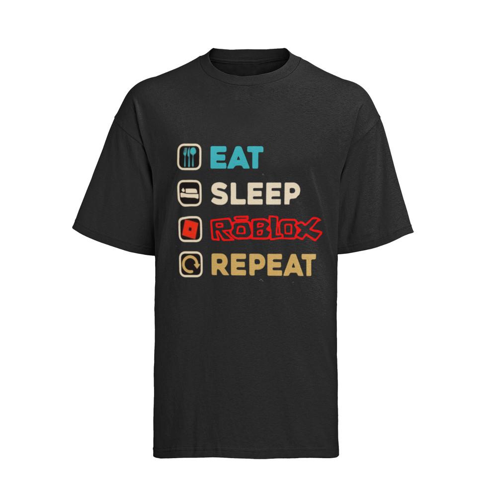 Essen Schlafen Roblox Wiederholen Lustiges Gaming Mincraft Herren T-shirt Baumwolle M gray