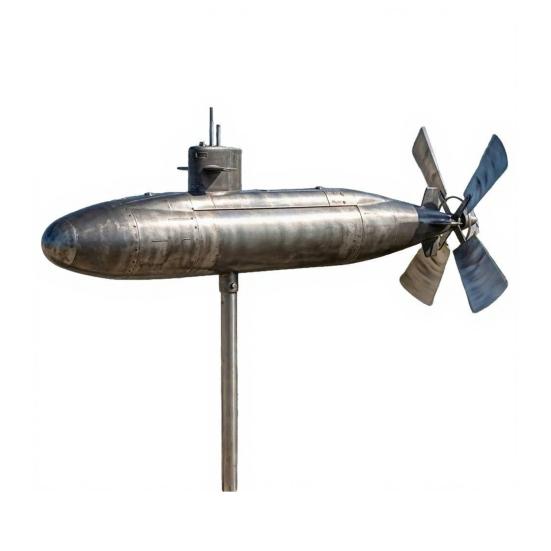 U-Boot Windspiel Metall Wetterfahne Metall U-Boot Kinetische Windmühlen Skulptur Außen Garten Hof Terrasse Rasen A
