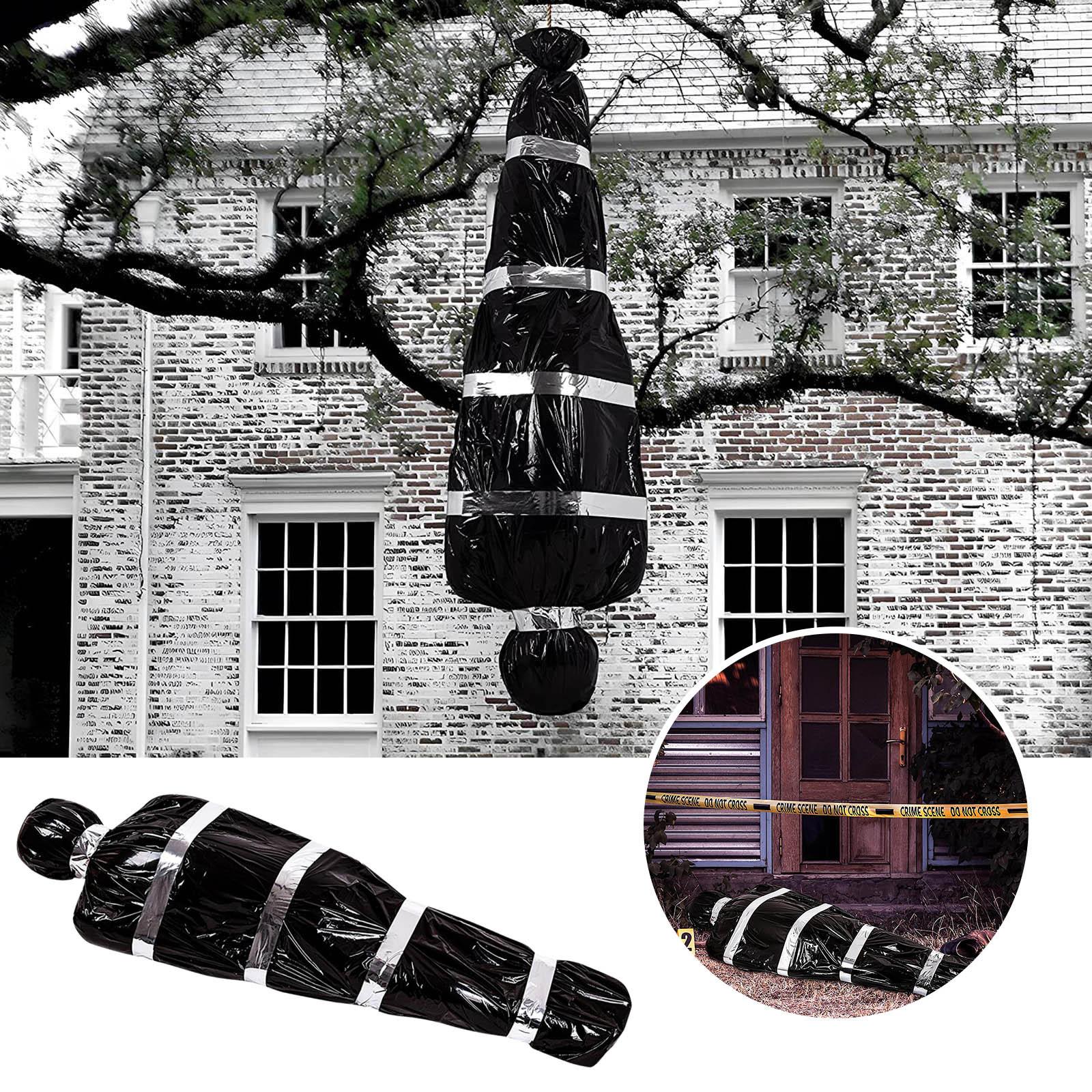 Halloween-Dekoration, tote Requisiten, gruselige gefälschte Leiche, Outdoor-Requisiten, gruselige Spukhaus-Dekoration One Size schwarz